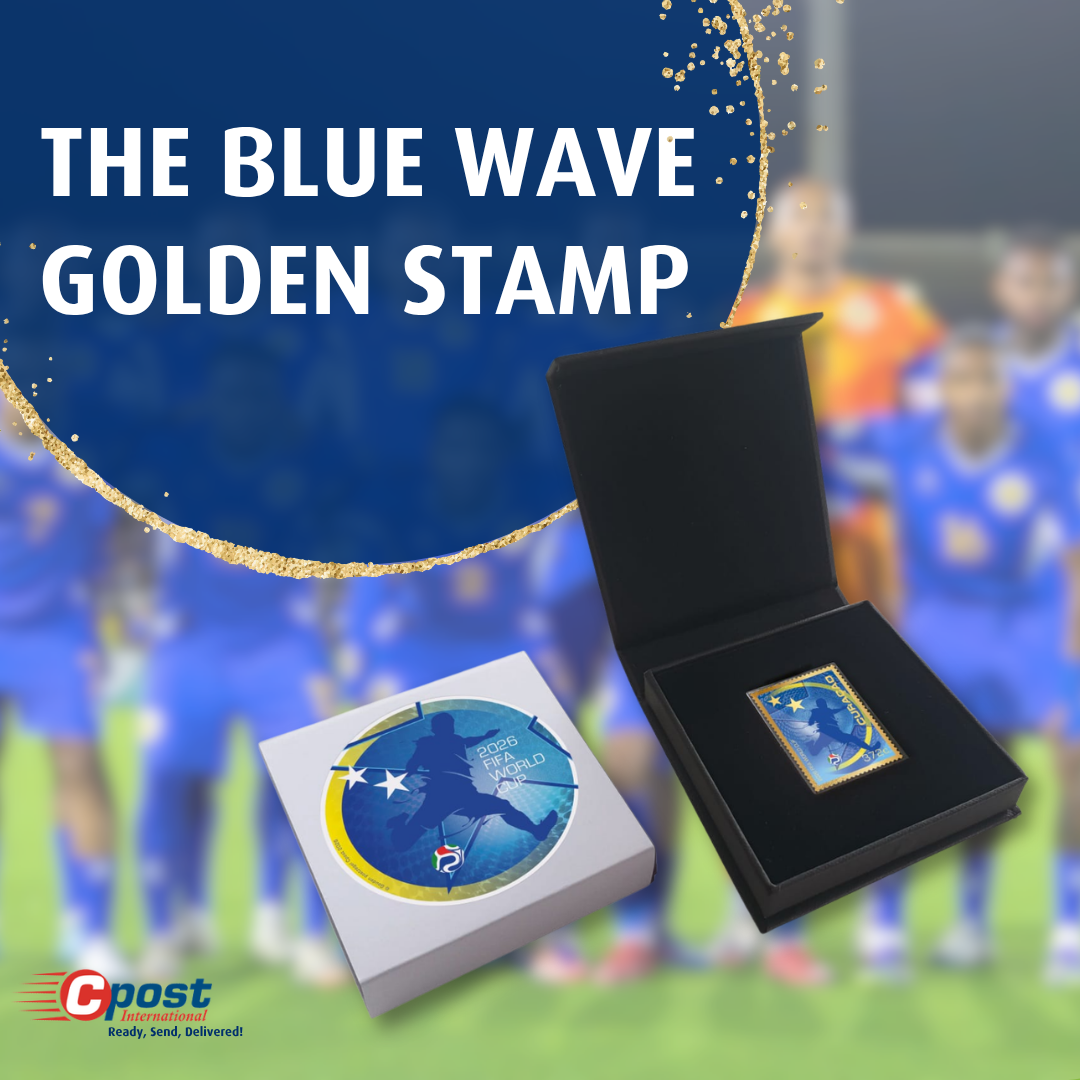 Gold Blue Wave Stamps